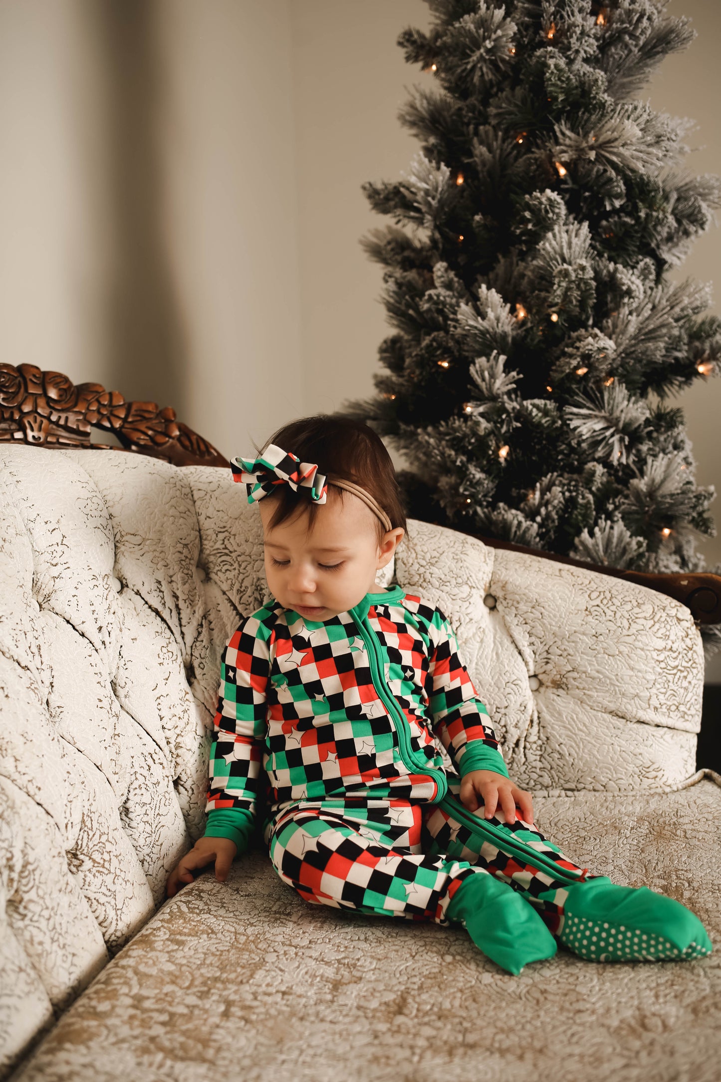 check the halls zip romper