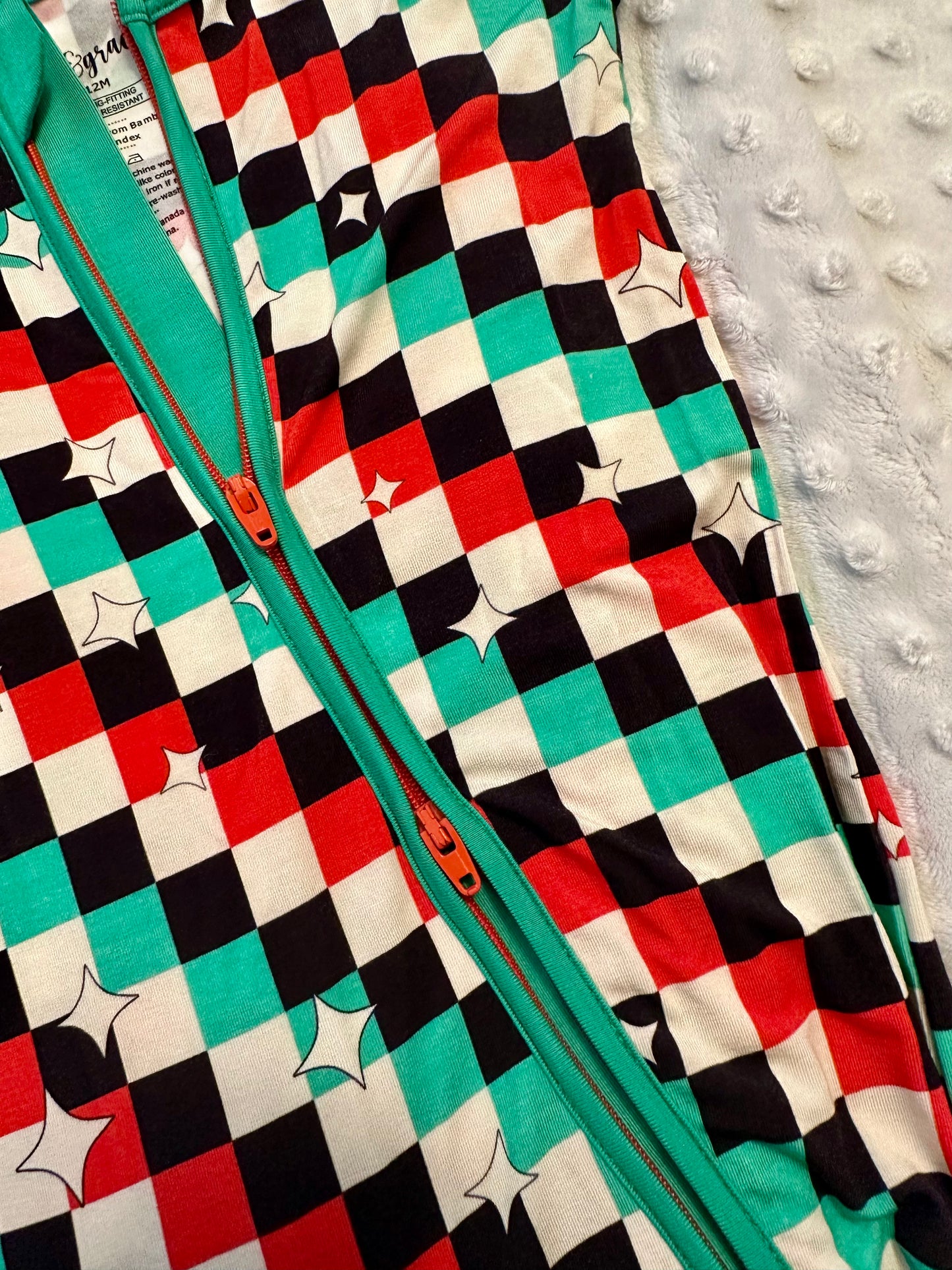 check the halls zip romper