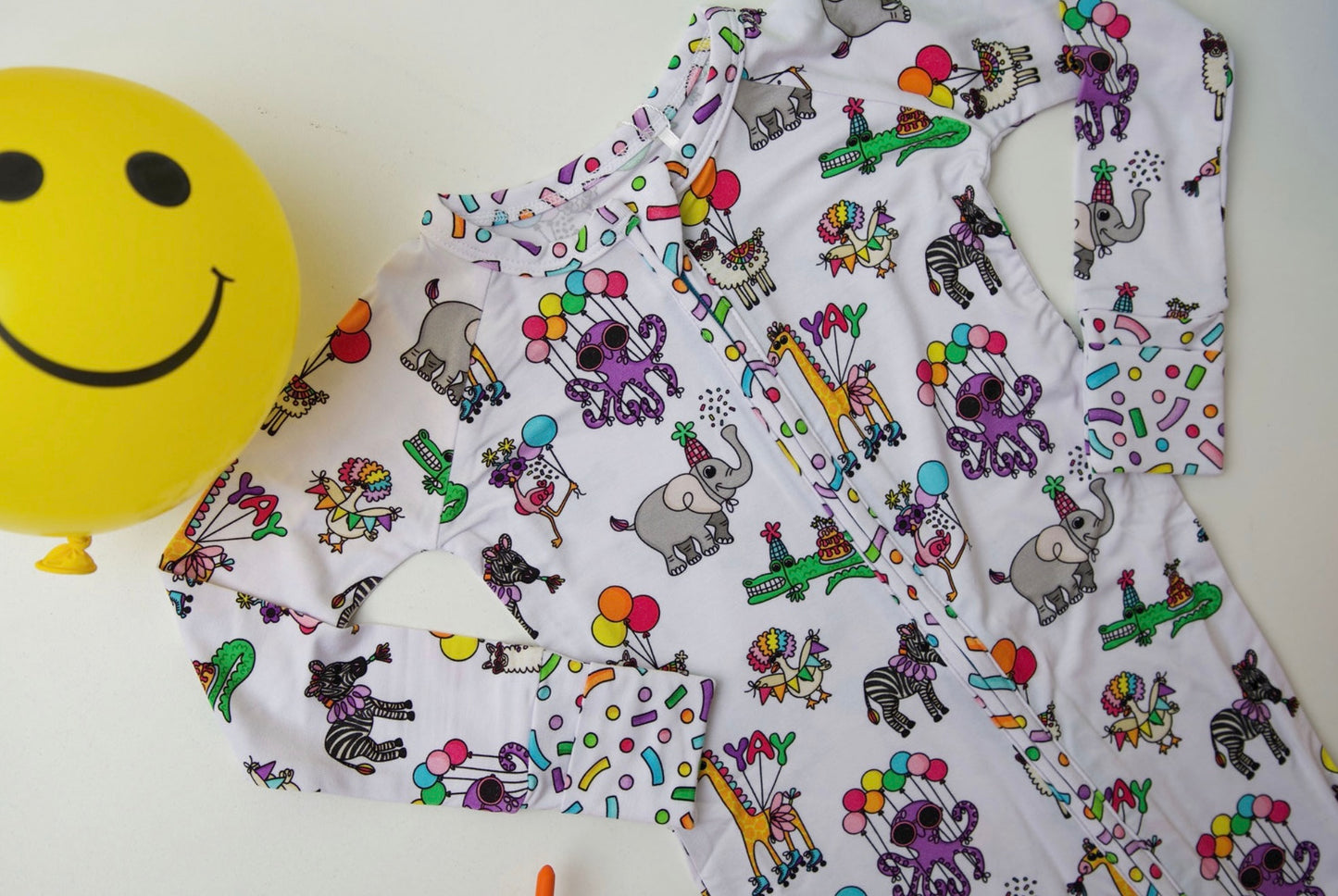 party in my pjs zip romper