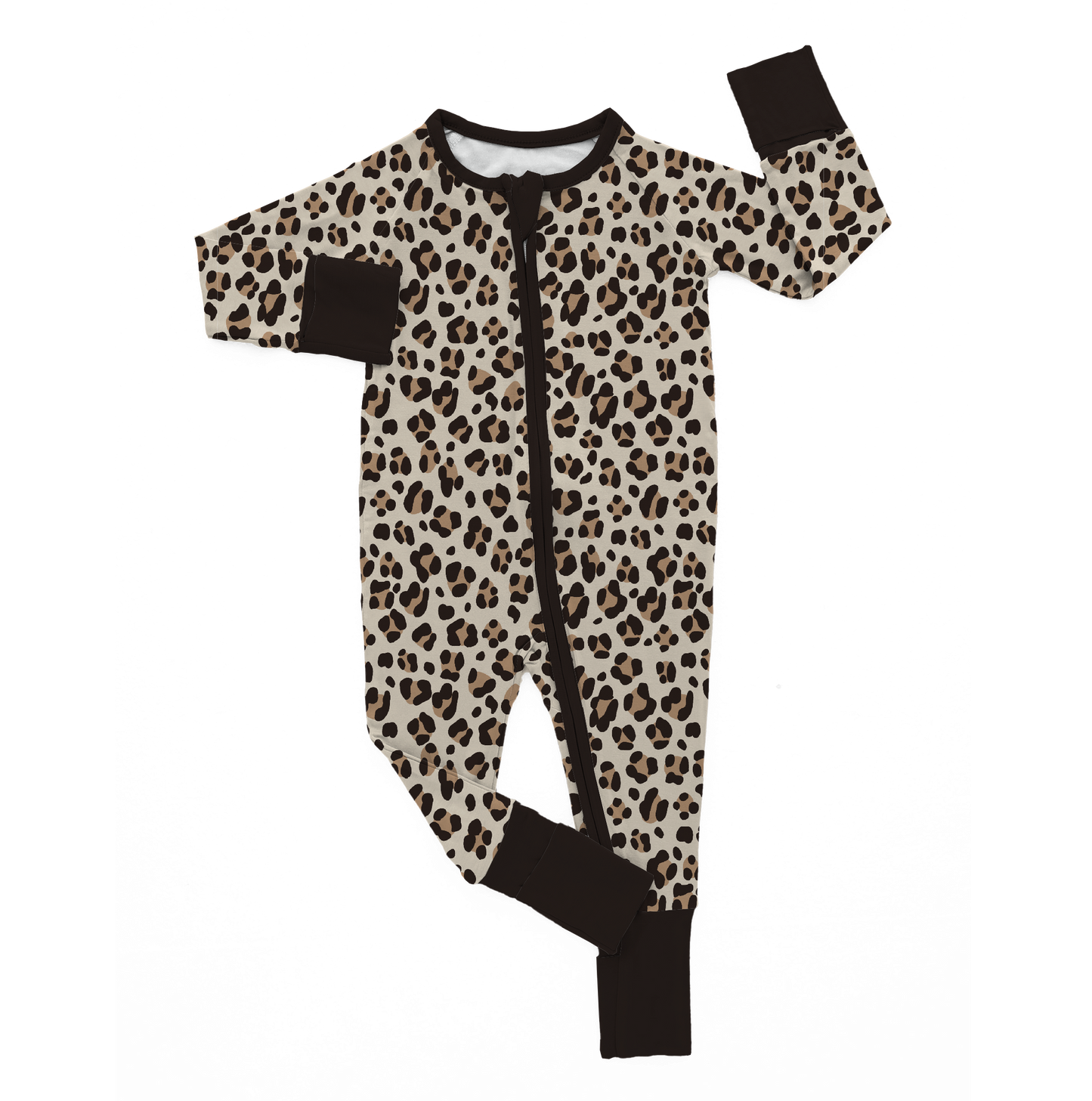 spotted snuggles zip romper