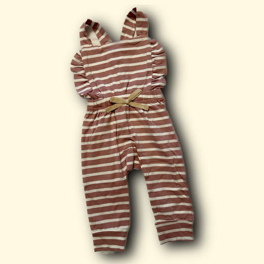 striped overalls