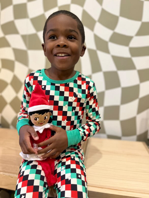 check the halls two piece pjs