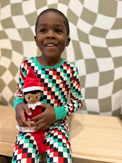 check the halls two piece pjs