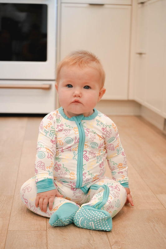 squiggles & wiggles zip romper