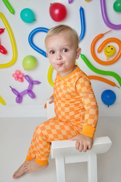 orange dreamsicle two piece pjs