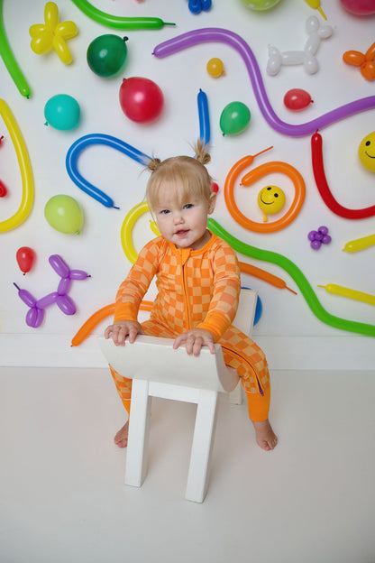 orange dreamsicle zip romper