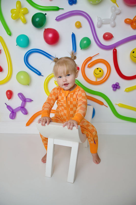 orange dreamsicle zip romper