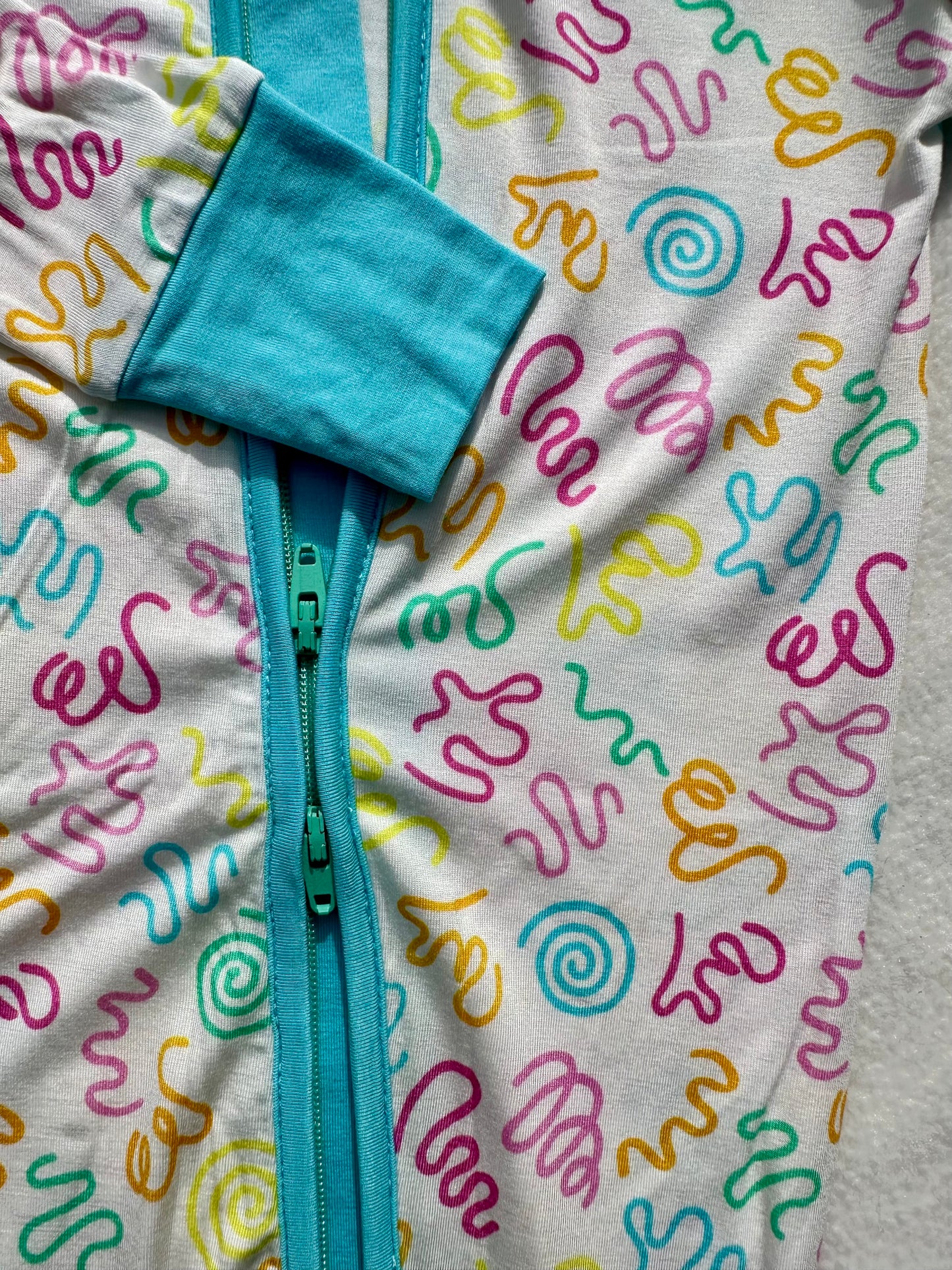 squiggles & wiggles zip romper