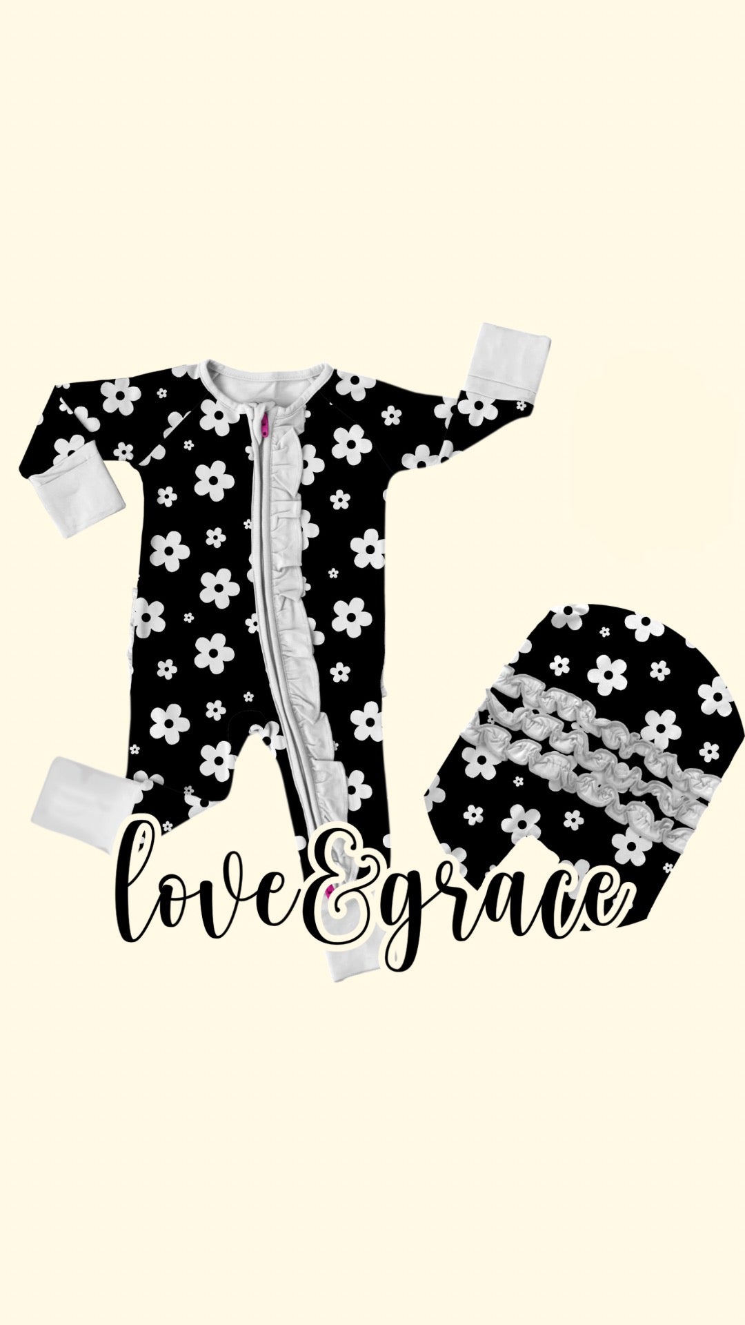 bedtime blossoms zip romper