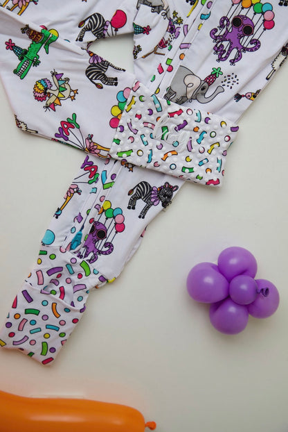 party in my pjs zip romper