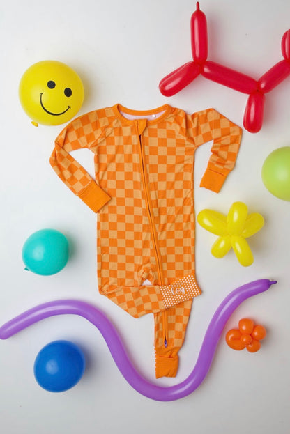 orange dreamsicle zip romper