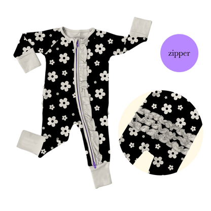 bedtime blooms zip romper