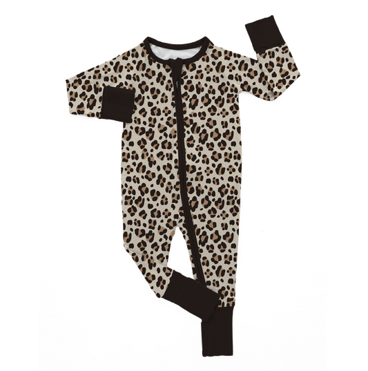 spotted snuggles zip romper