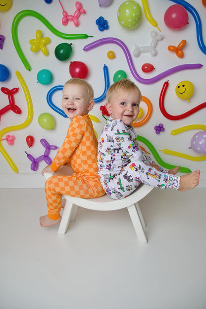 orange dreamsicle two piece pjs