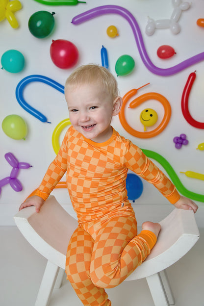 orange dreamsicle two piece pjs