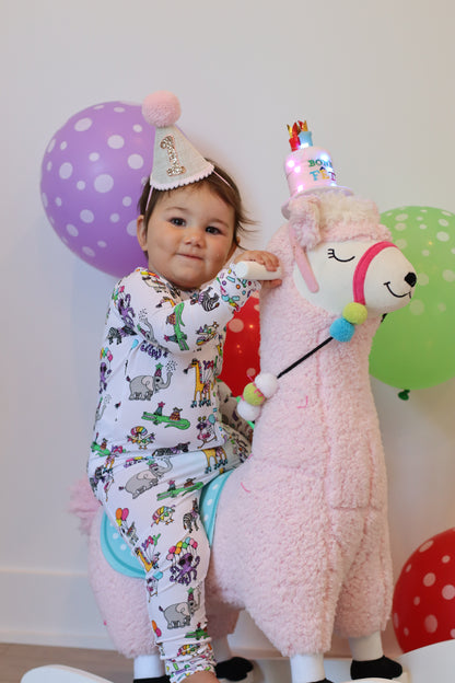 party in my pjs zip romper